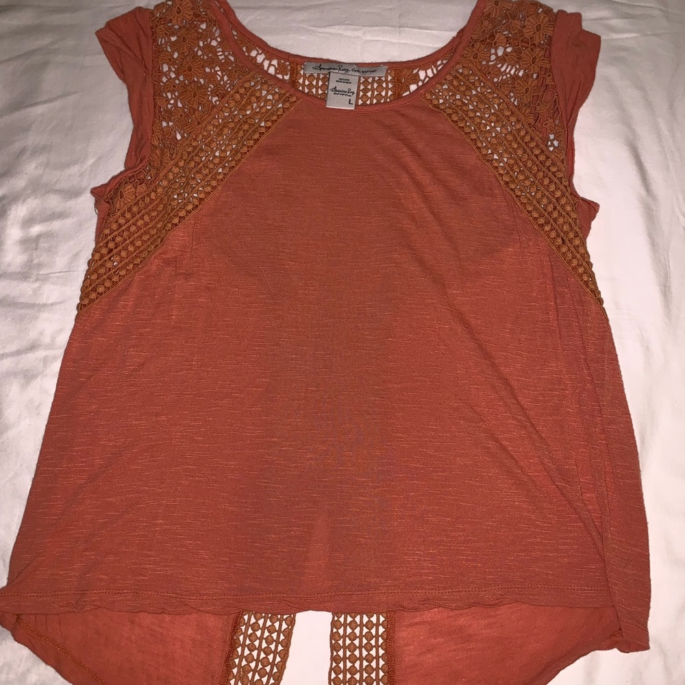 American rag open back shirt